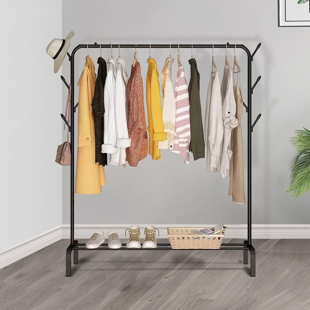 Heavy-Duty Clothes Rack with Shelf | 150x110x40 cm